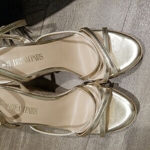 Dream Pairs Metallic Gold Espadrilles Sandals Platform Size 8